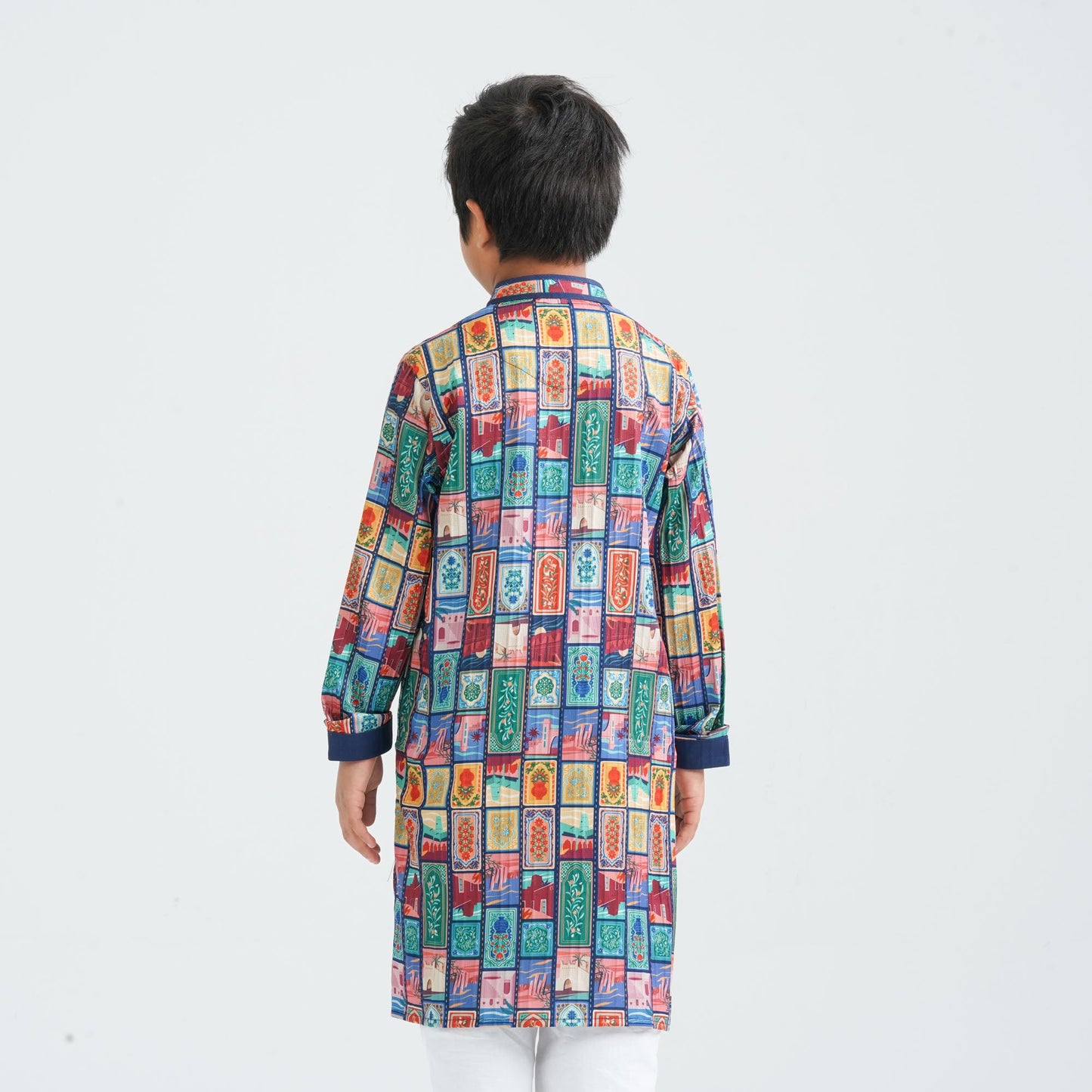 Boy's Multicolor Printed Panjabi