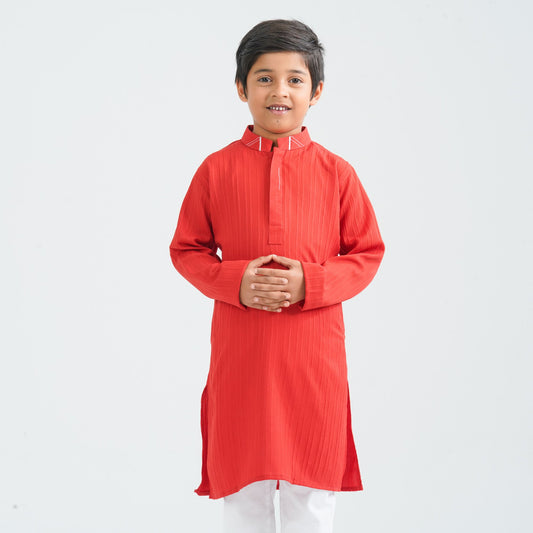 Boys Red Blended Panjabi