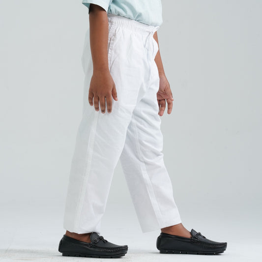 Boy's White Cotton Pant Payjama