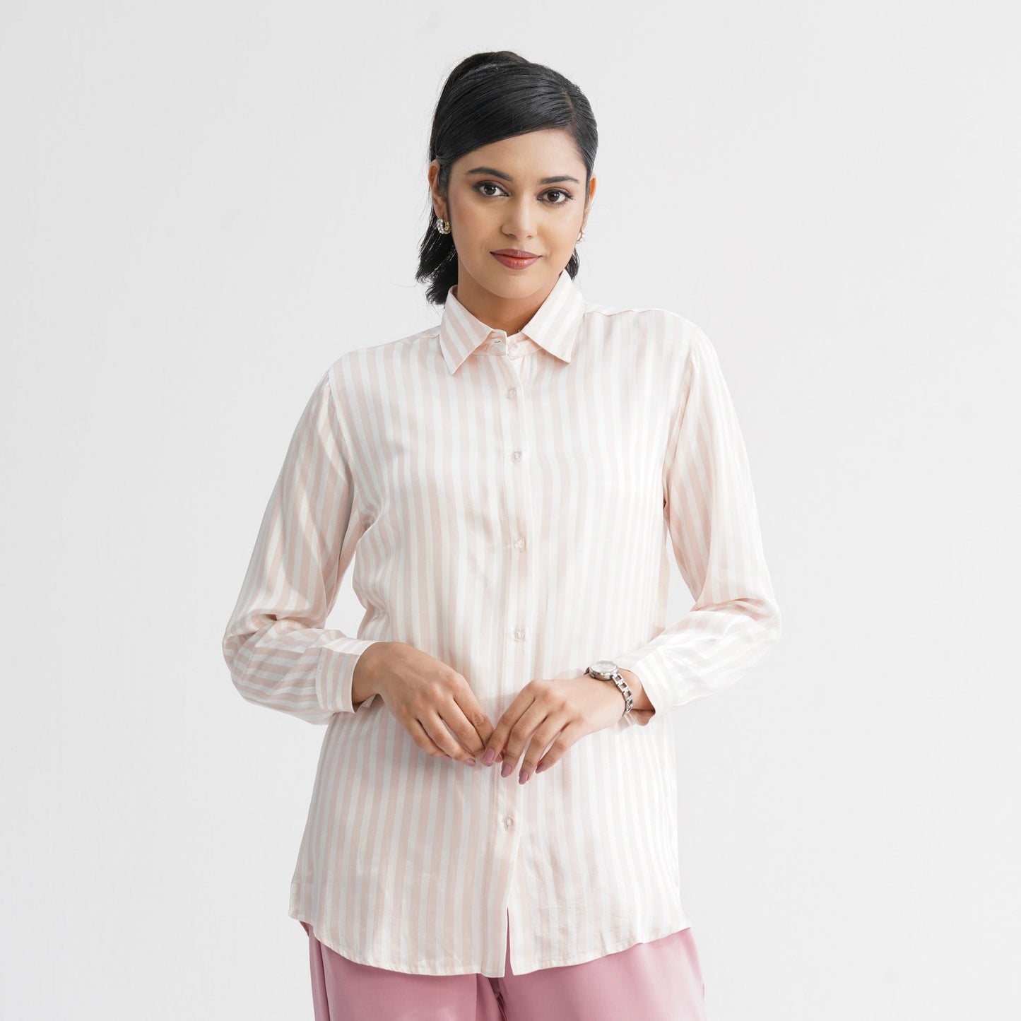 Womenâ€™s Pink Stripe Shirt