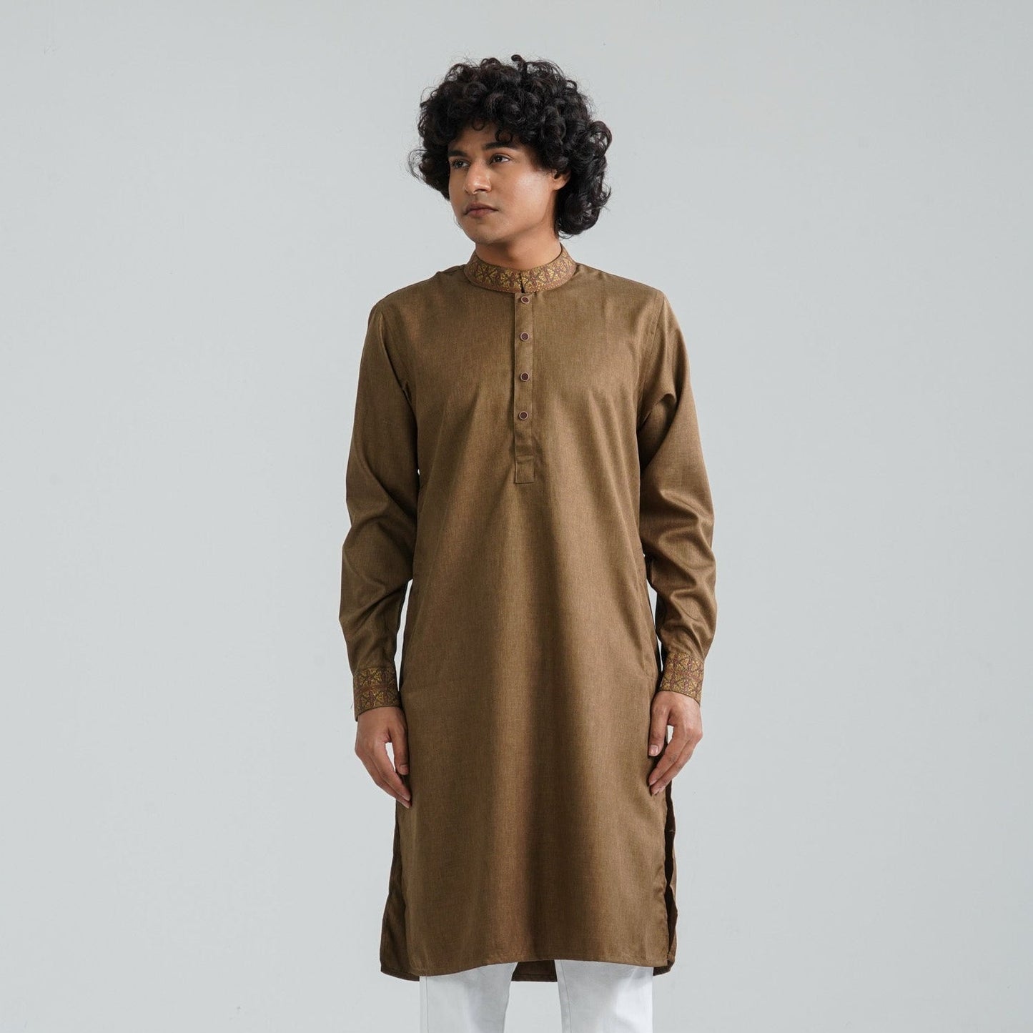 Men's Bamboo Silk Embroidery Panjabi