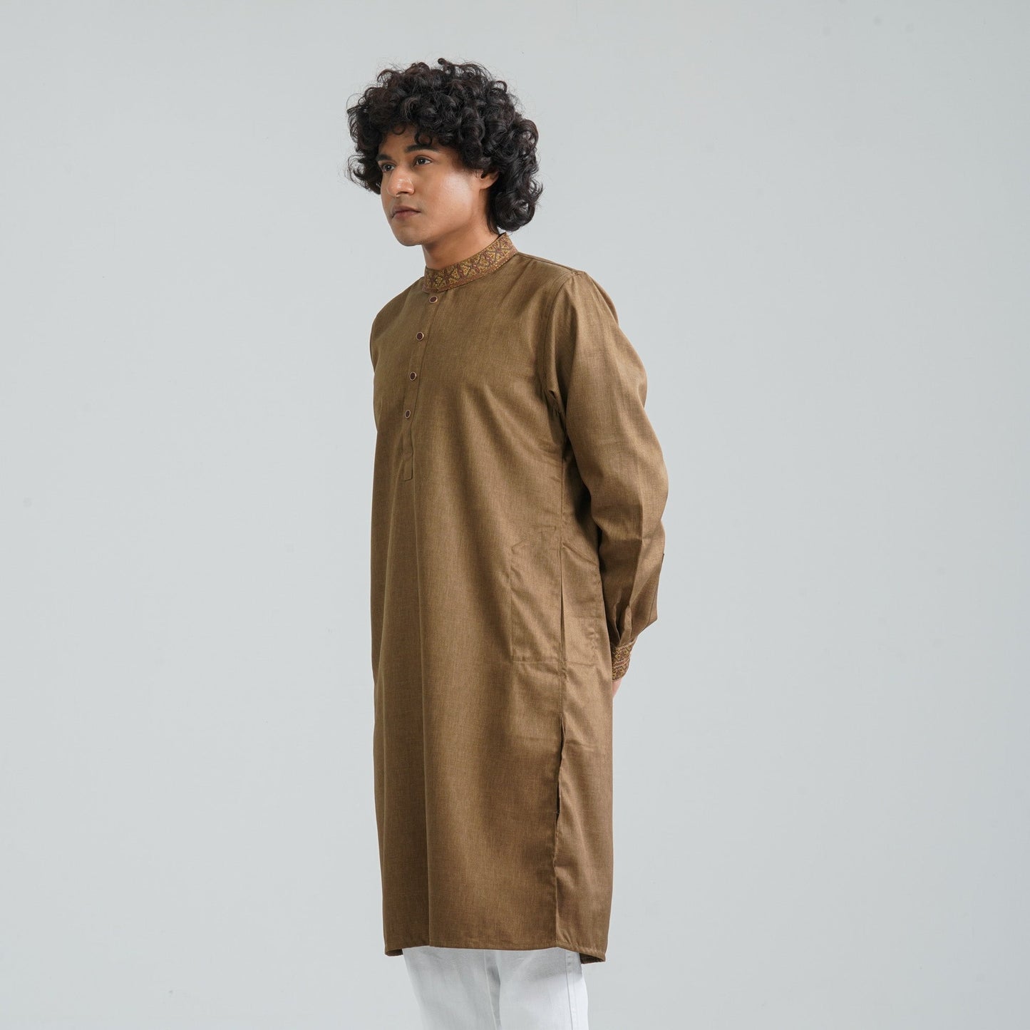 Men's Bamboo Silk Embroidery Panjabi