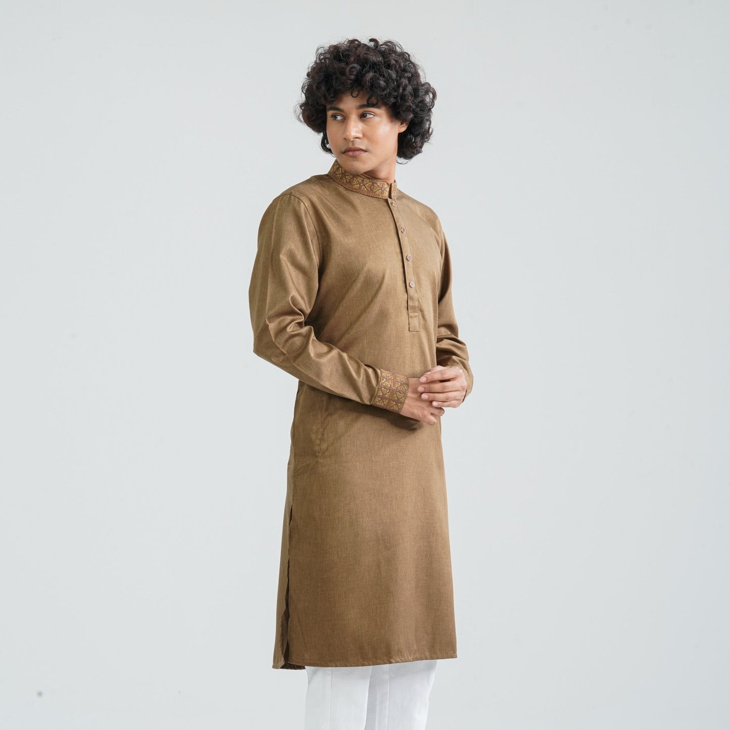 Men's Bamboo Silk Embroidery Panjabi