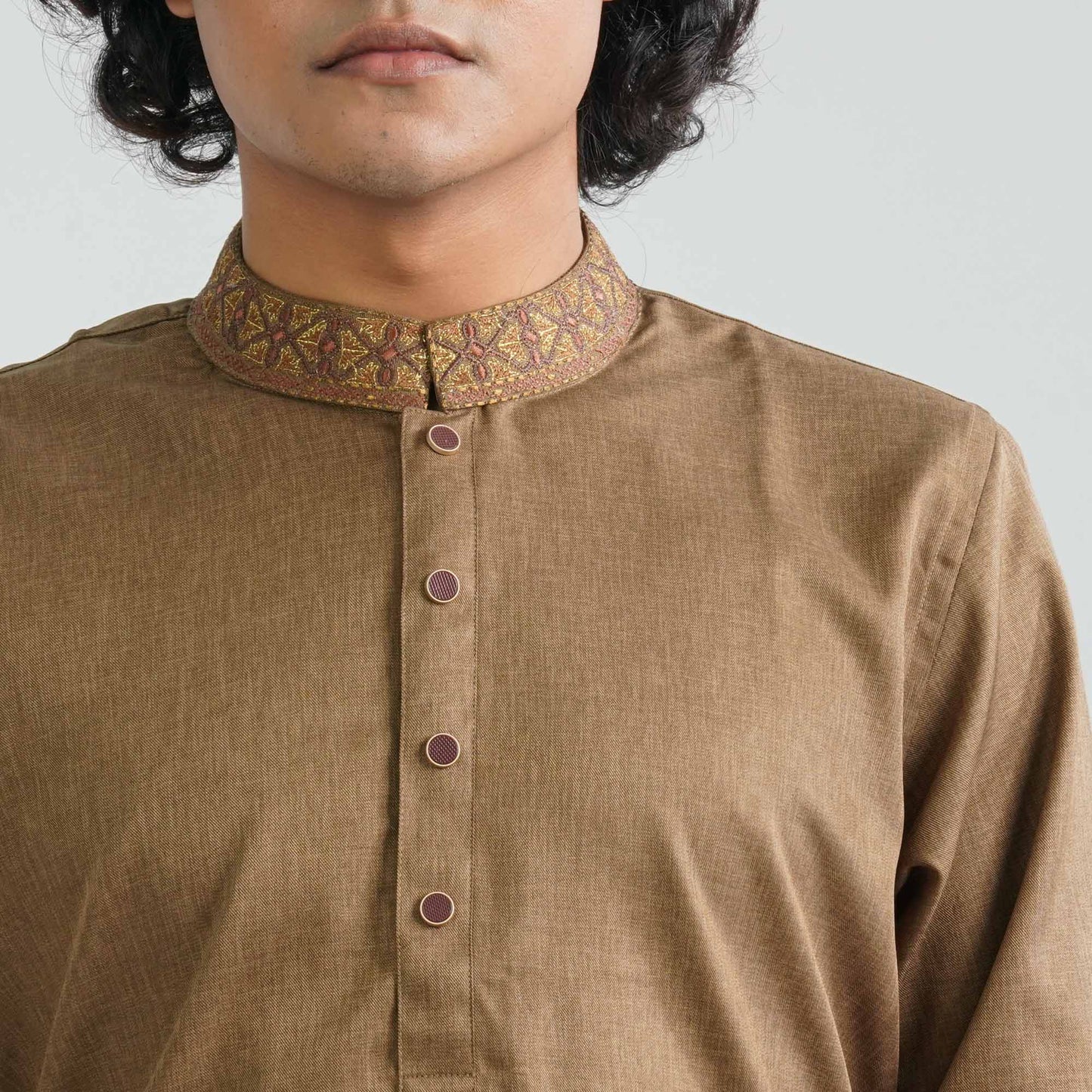 Men's Bamboo Silk Embroidery Panjabi