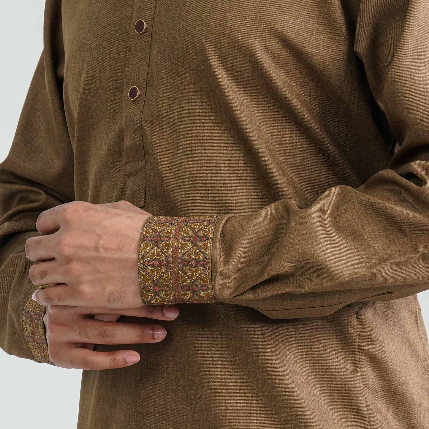 Men's Bamboo Silk Embroidery Panjabi