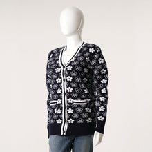 Load image into Gallery viewer, Womens Navy &amp; White Cardigan
