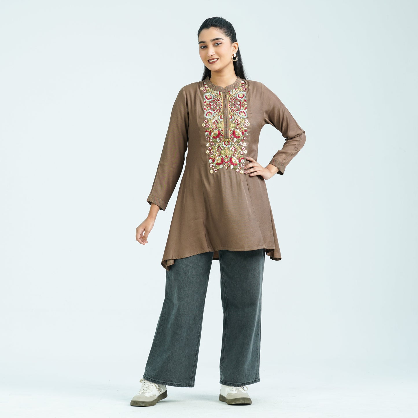 Women’s Blended Cotton Embroidered Tunic