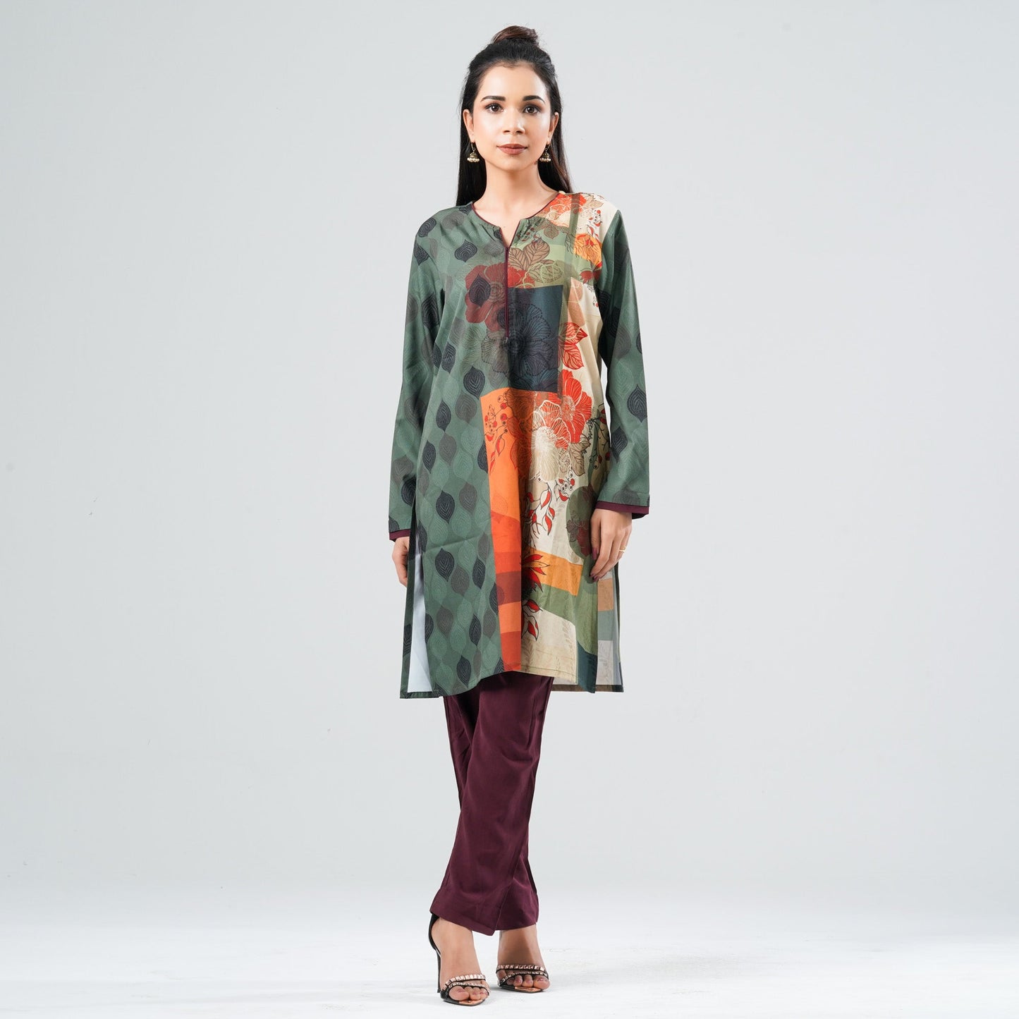 Women’s Blended Silk Printed Two Piece Set