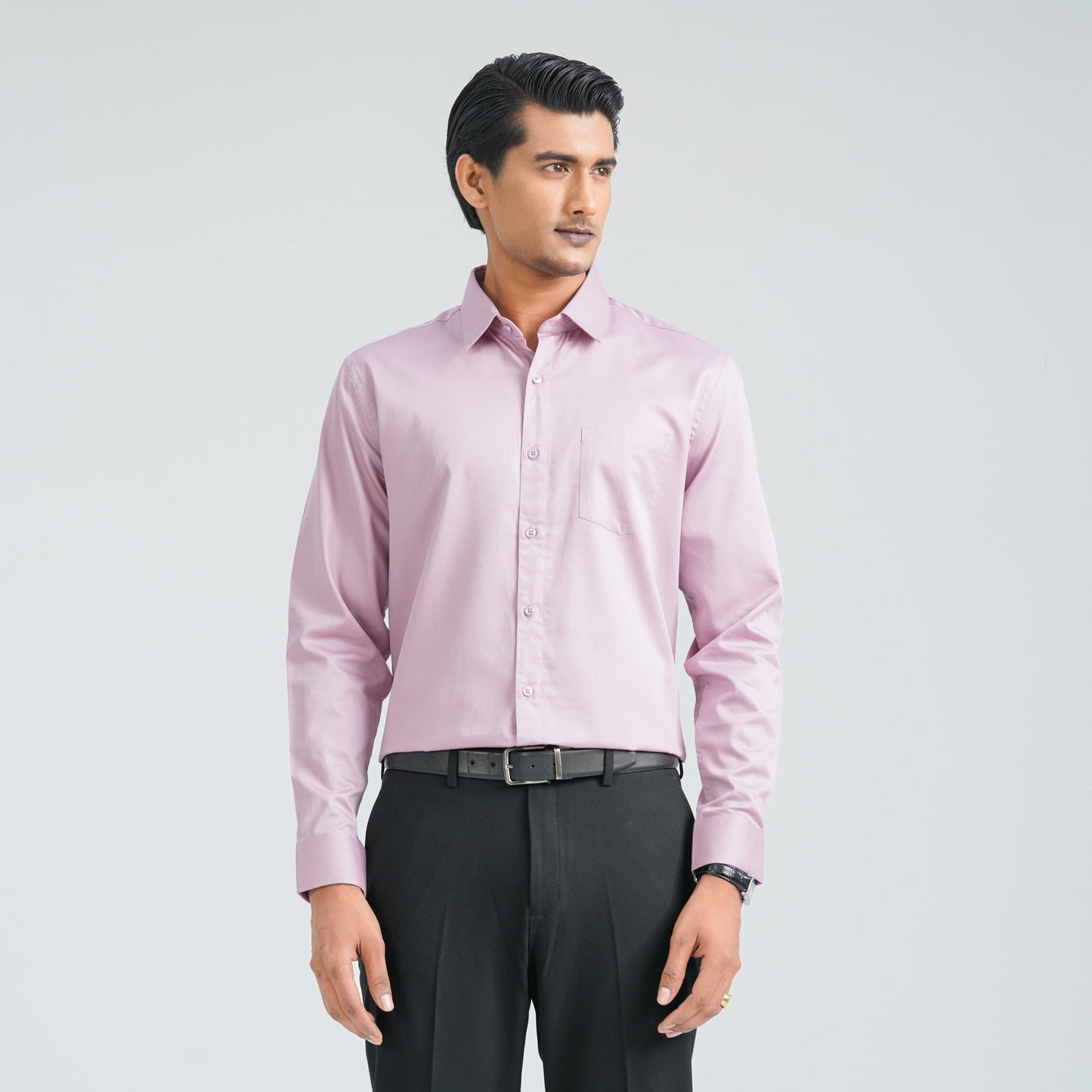Men’s Dusty Pink Satin Lycra Shirt