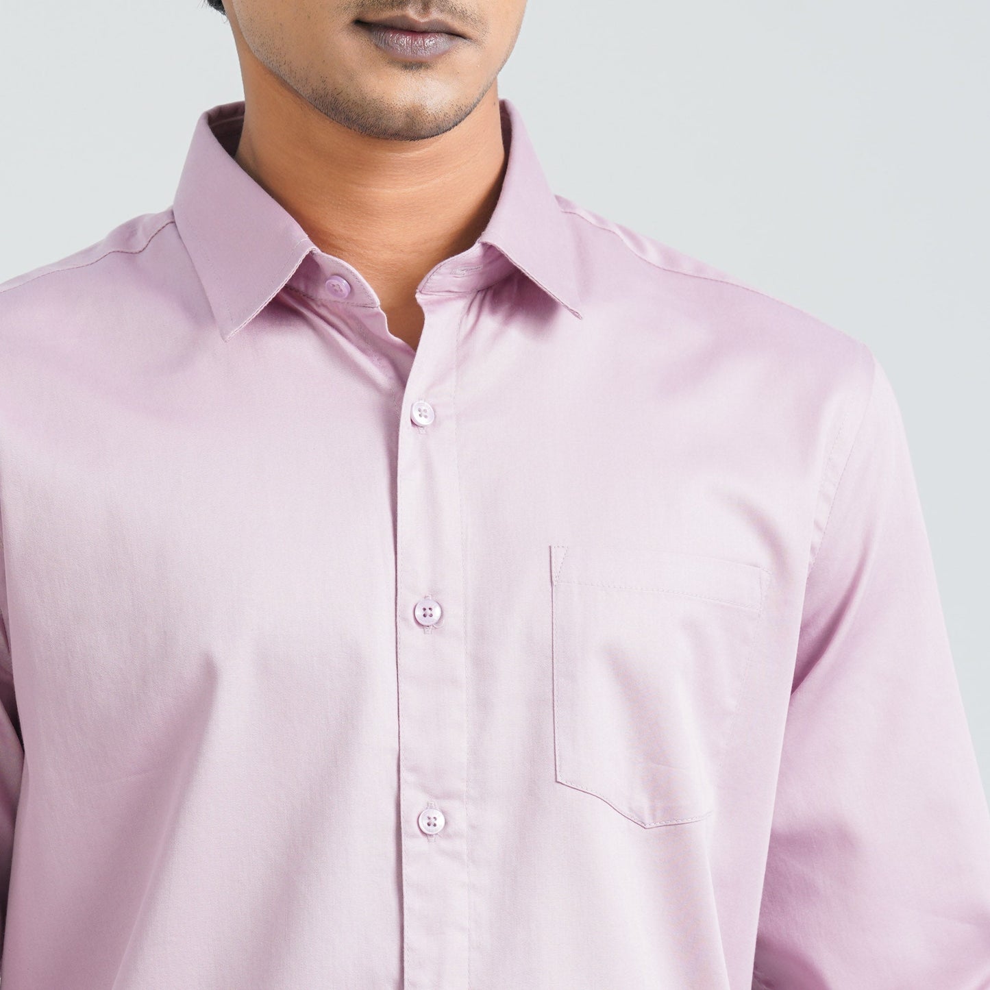 Men’s Dusty Pink Satin Lycra Shirt