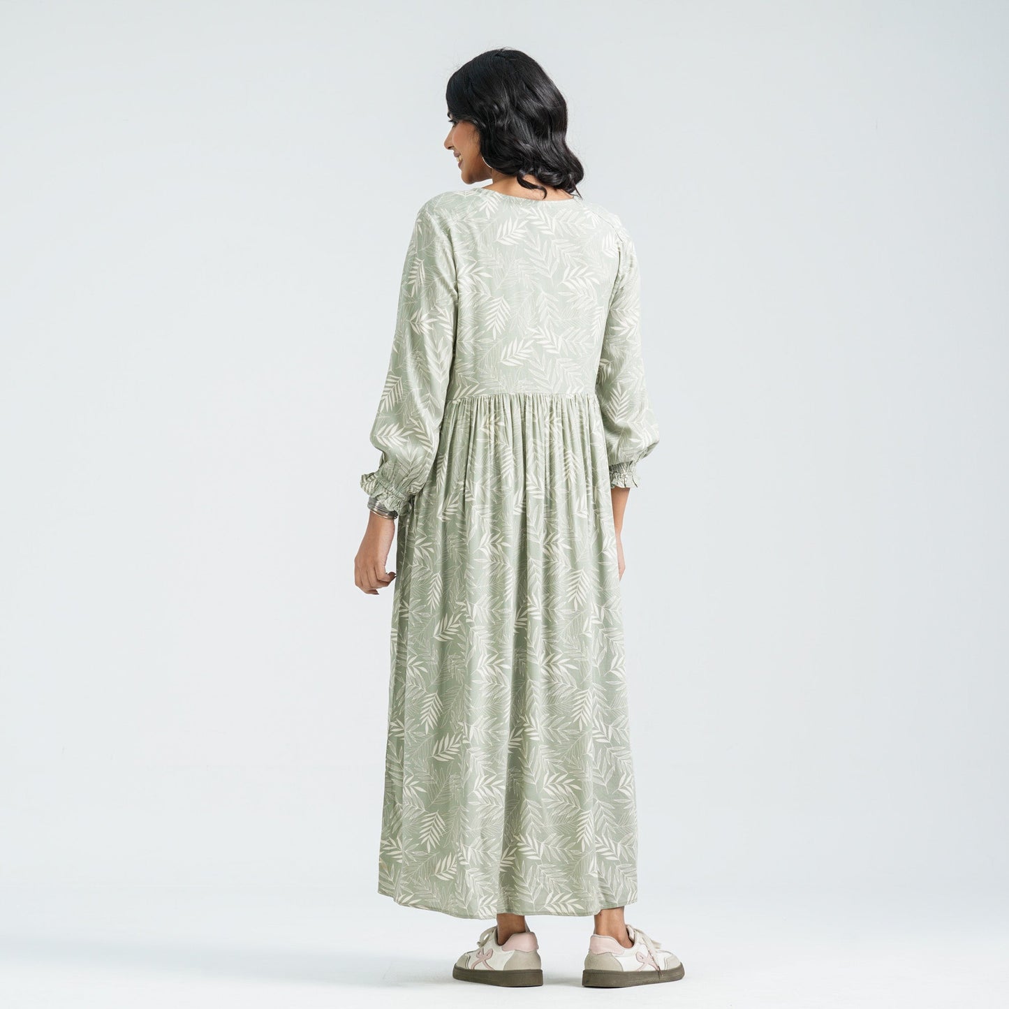 Women's Green Blended Dress