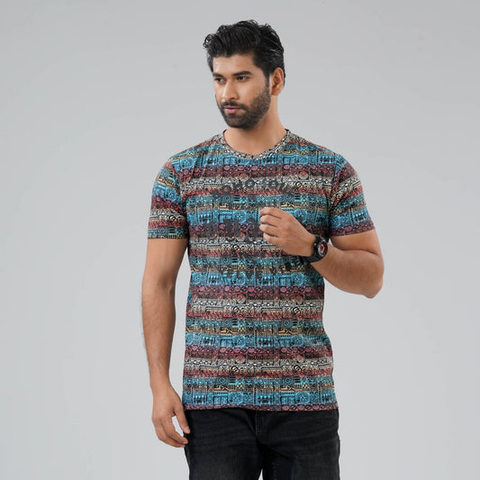 Mens Multi Color T-Shirt