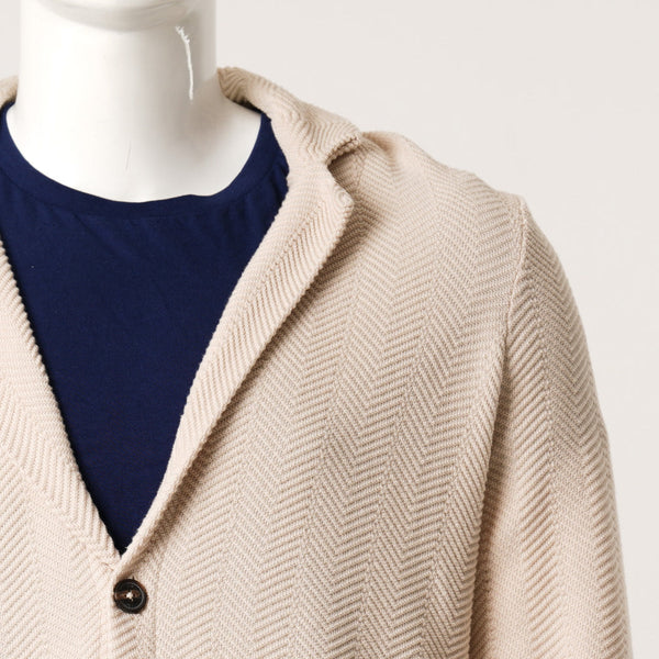 Mens Light Beige Sweater Blazer