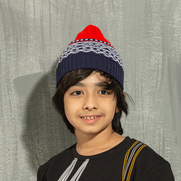 Boys Cap- Red & Navy