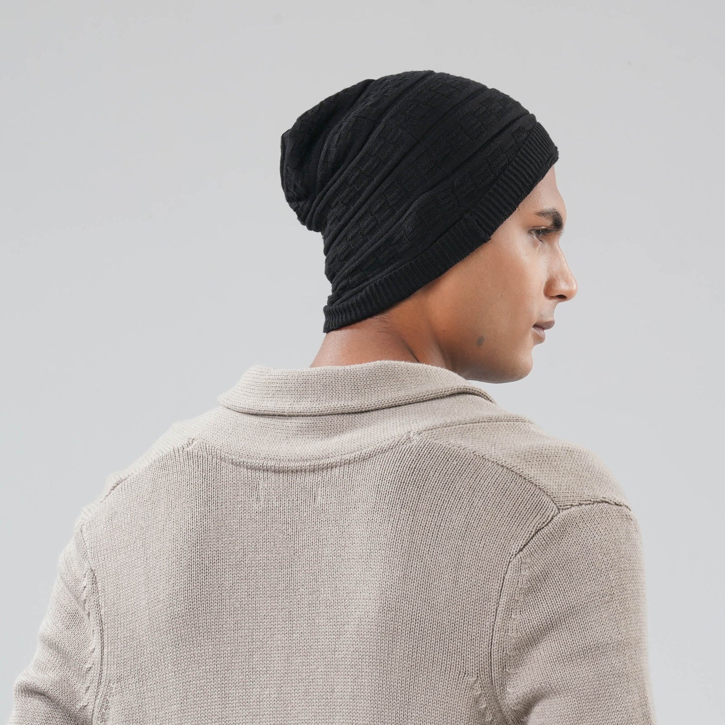 Mens Sweater Cap Black