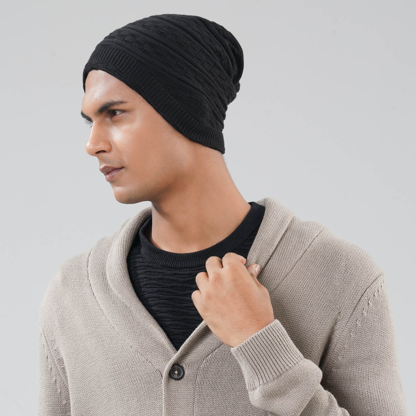 Mens Sweater Cap Black