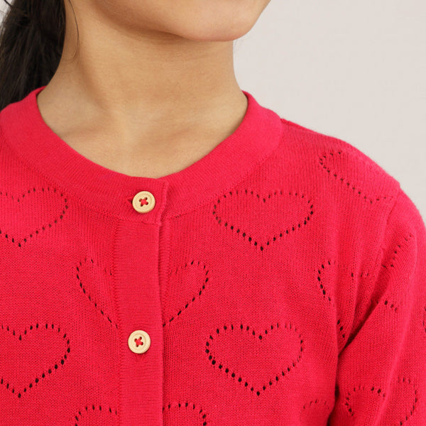 Girls Red Cardigan