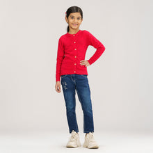 Load image into Gallery viewer, Girls Red Cardigan
