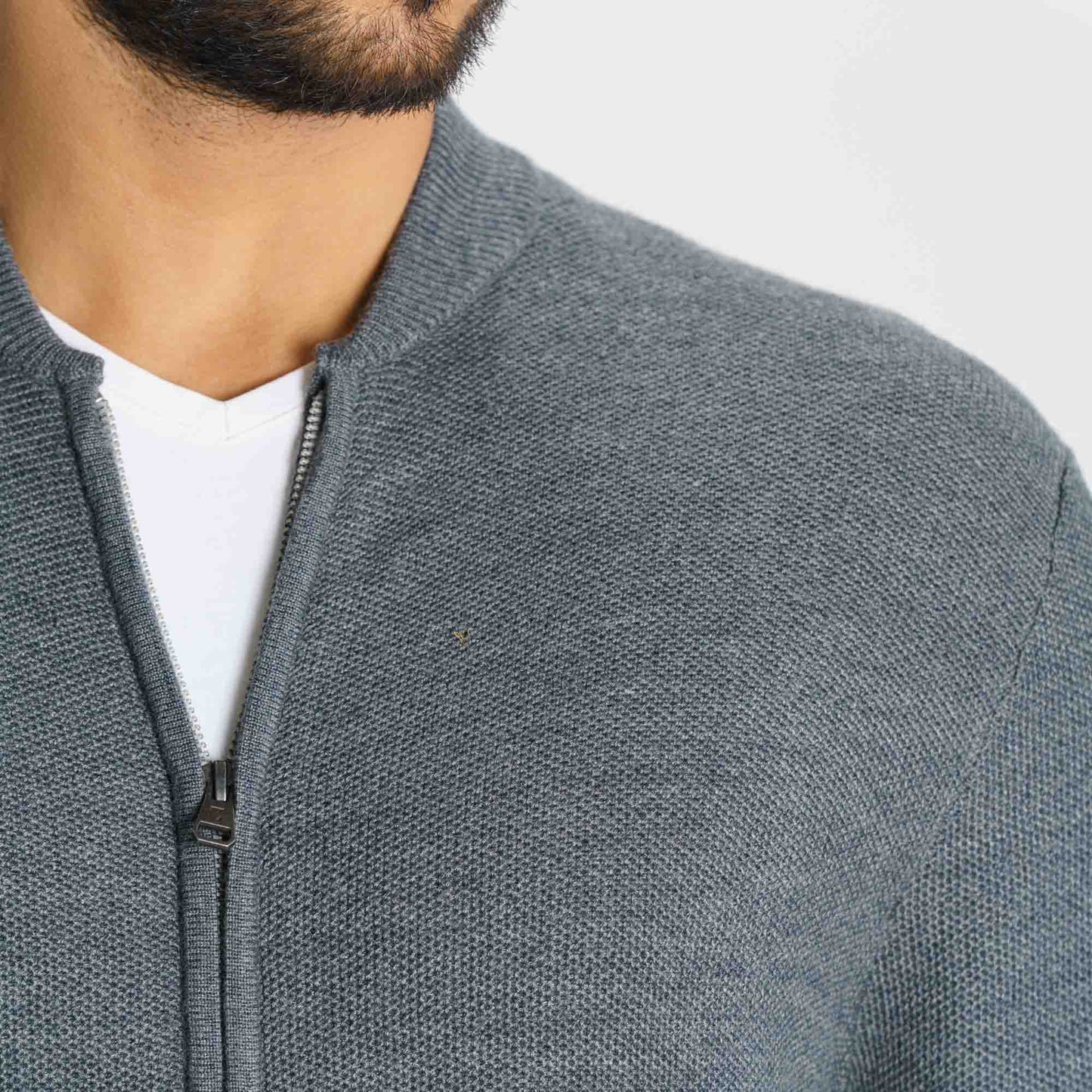Mens Dark Grey Sweater Cardigan