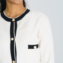 Load image into Gallery viewer, LADIES CARDIGAN-WHITE/BLACK
