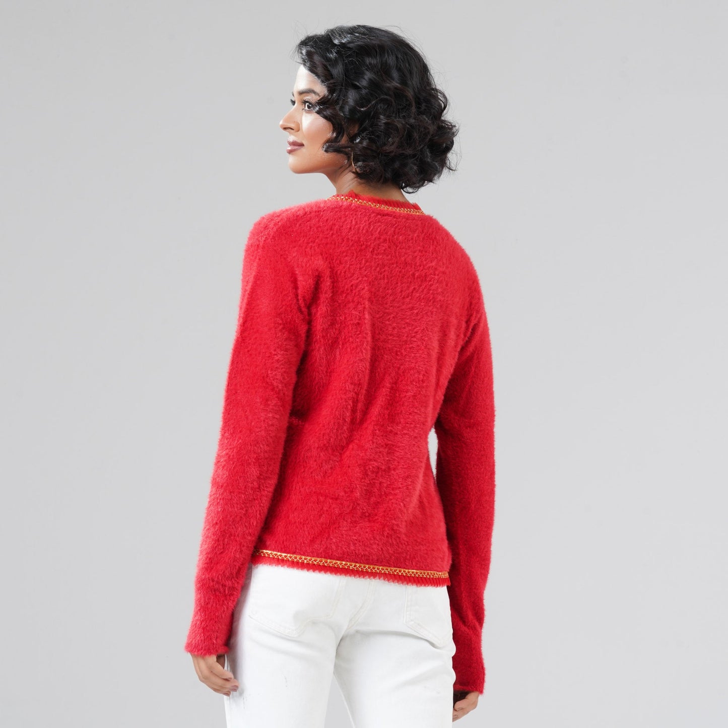 Womens Red Cardigan