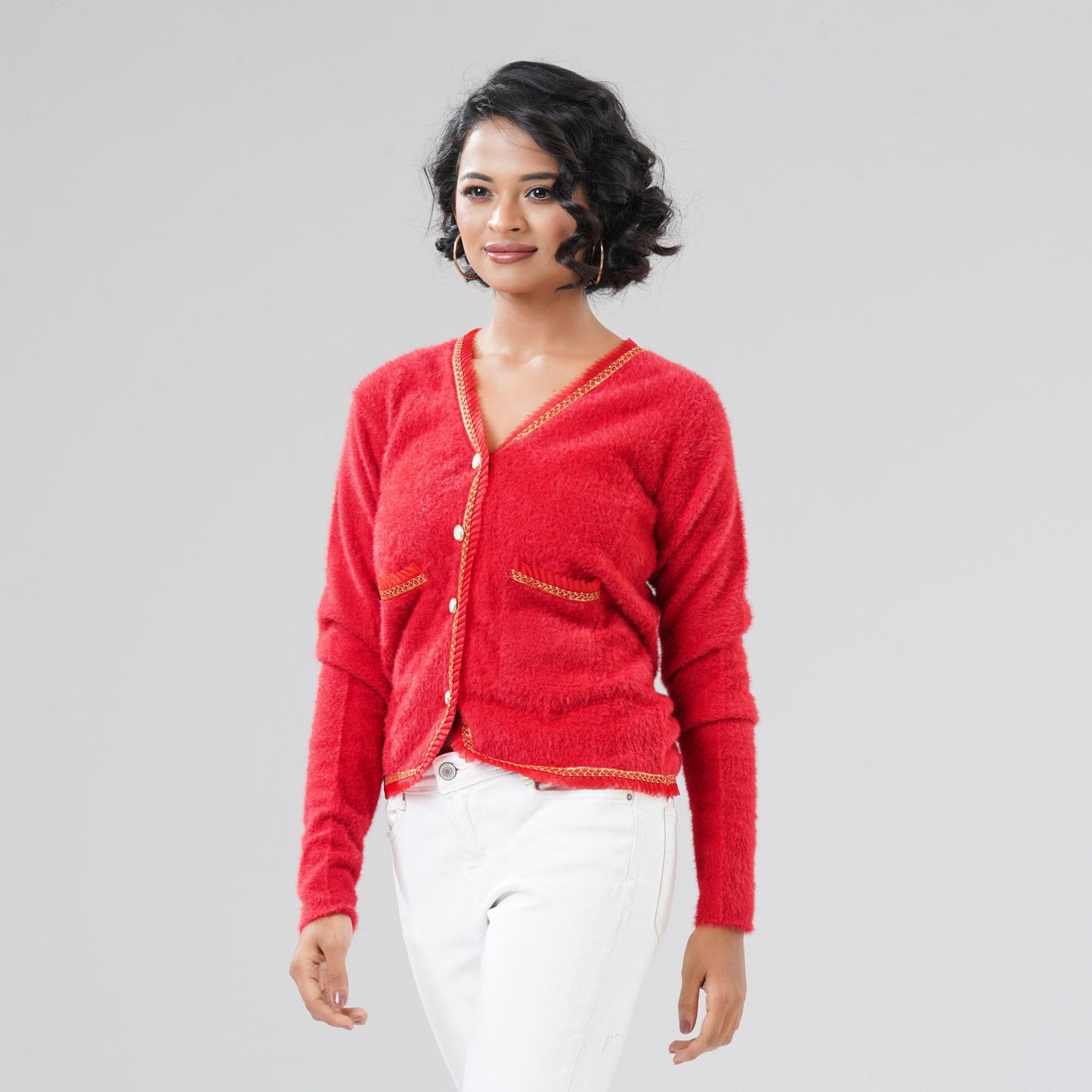 Womens Red Cardigan