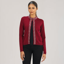 Load image into Gallery viewer, Womens Cardigan Sweater - Maroon
