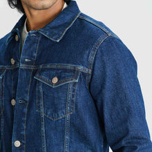 Load image into Gallery viewer, Men&#39;s Dark Blue Denim Jacket
