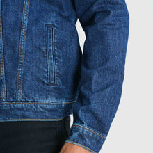 Load image into Gallery viewer, Men&#39;s Dark Blue Denim Jacket
