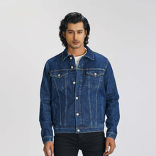 Load image into Gallery viewer, Men&#39;s Dark Blue Denim Jacket
