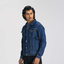 Load image into Gallery viewer, Men&#39;s Dark Blue Denim Jacket
