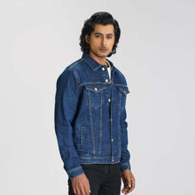 Load image into Gallery viewer, Men&#39;s Dark Blue Denim Jacket
