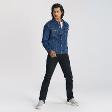 Load image into Gallery viewer, Men&#39;s Dark Blue Denim Jacket
