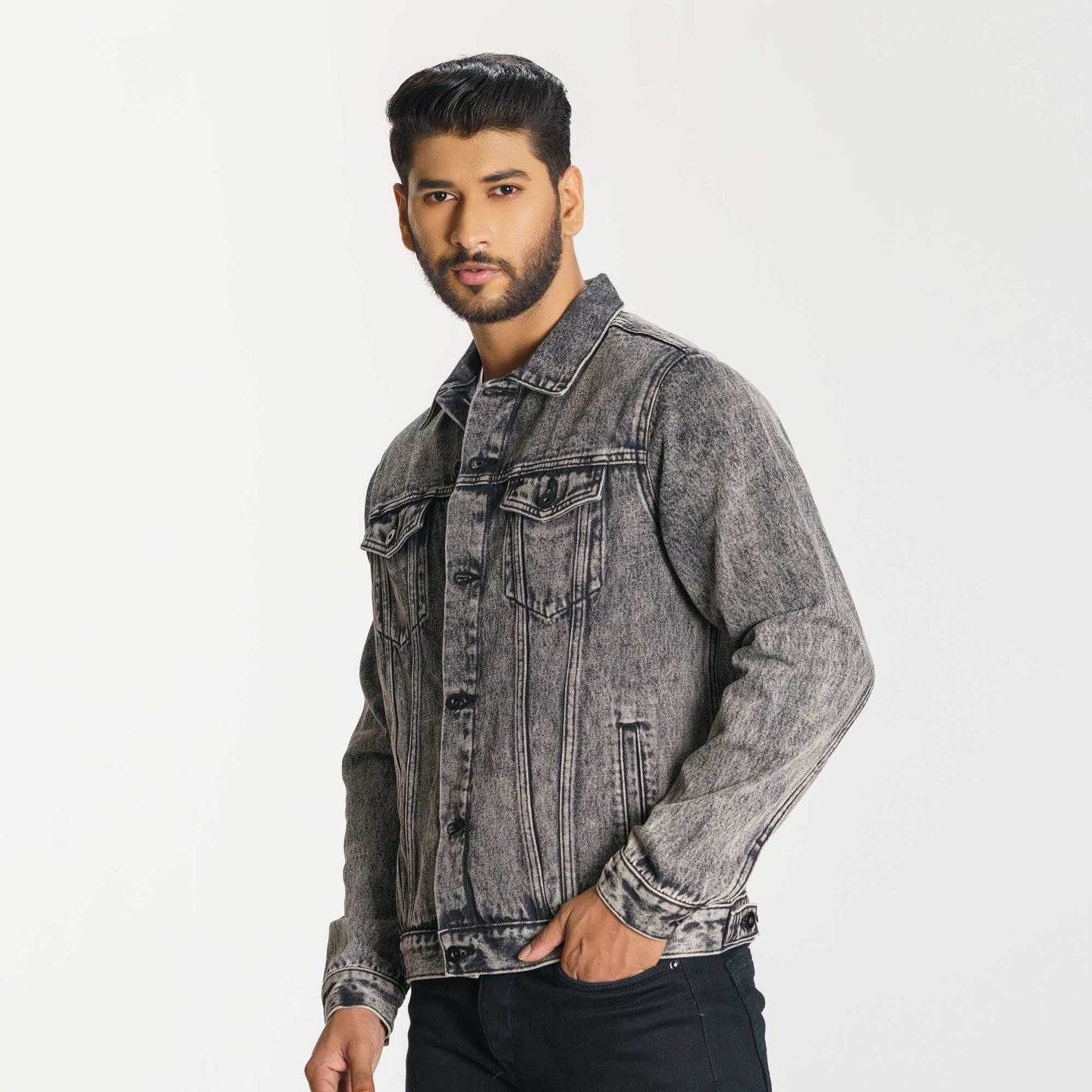 Men's Grey Denim Jacket