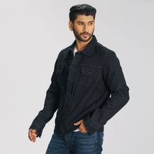 Load image into Gallery viewer, Men&#39;s Black Denim Jacket
