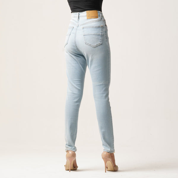 LADIES DENIM LONG PANT-LIGHT BLUE