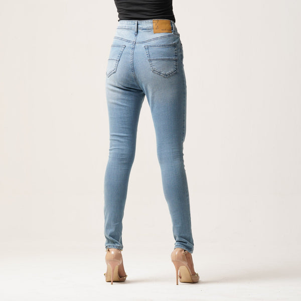 LADIES DENIM LONG PANT-DARK BLUE