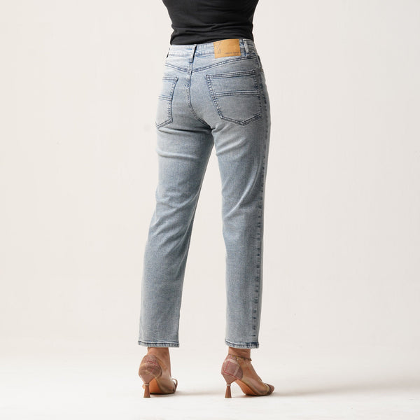 LADIES DENIM LONG PANT-LIGHT BLUE