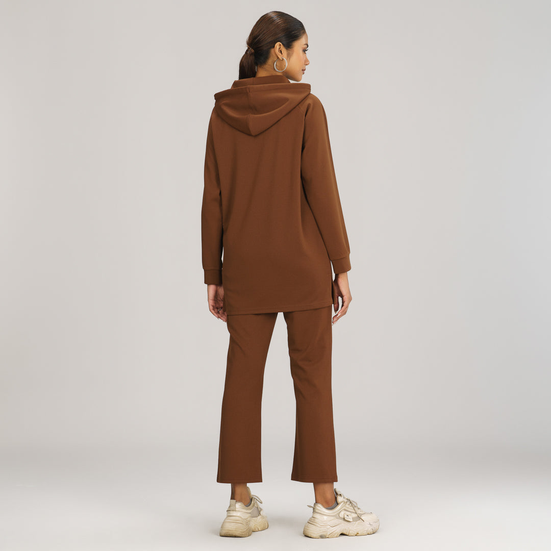 Women's Brown Hoodie Joggers Set