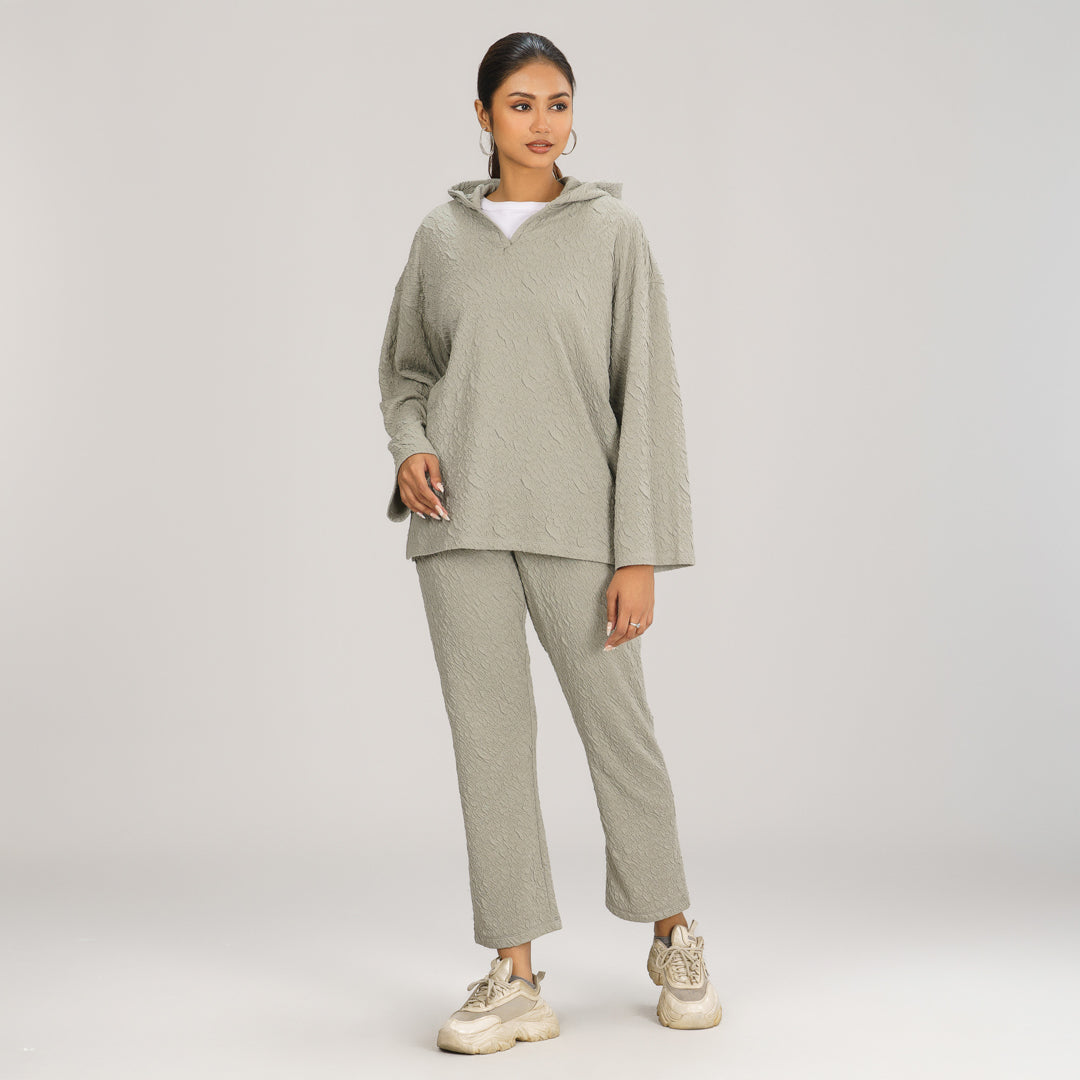 Women Light Olive Hoodie Joggers Set