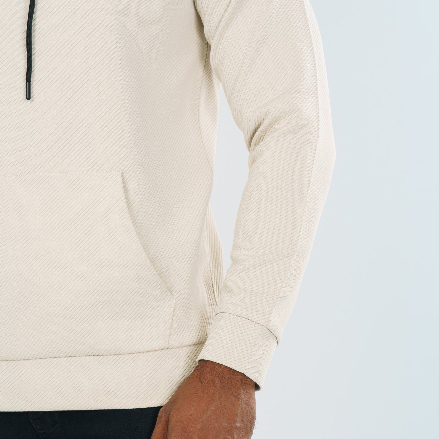 Men's Beige Jacquard Hoodie