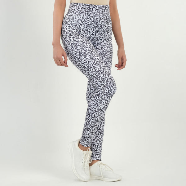 Women's White Printed Leggings