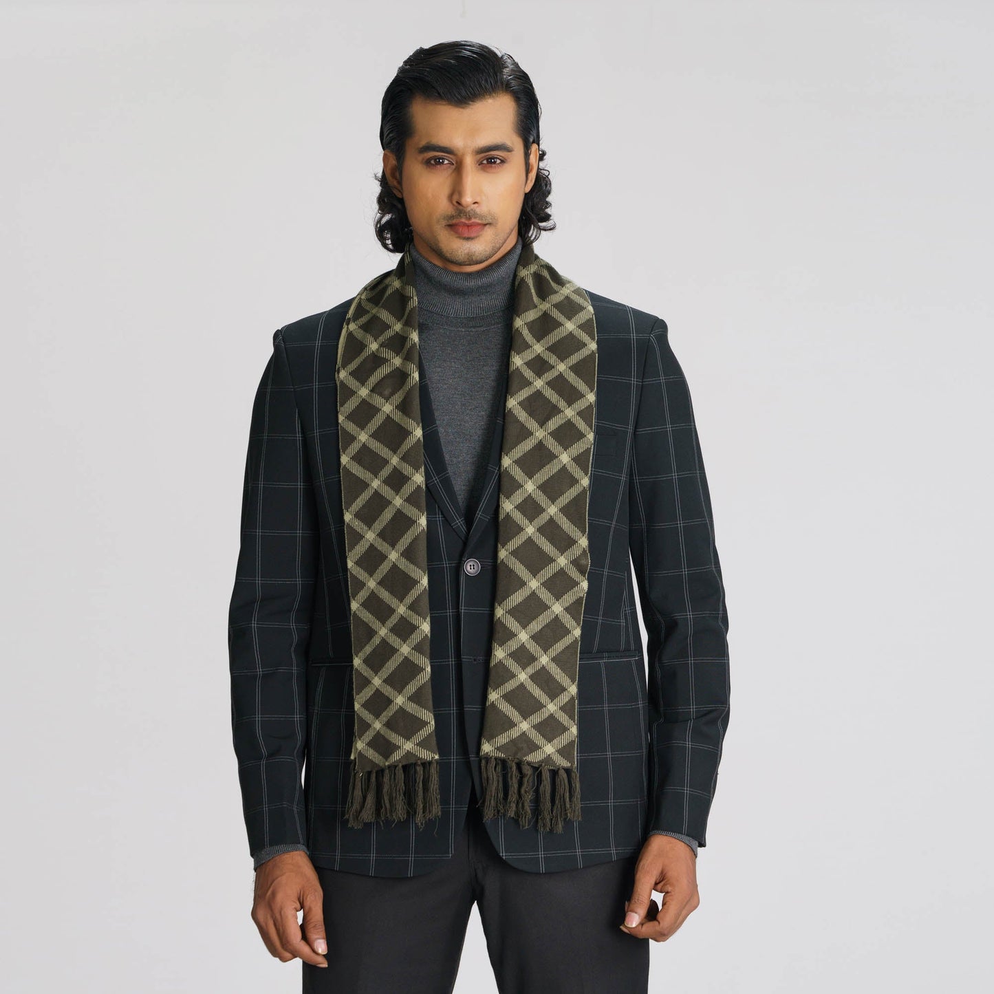 Mens Olive Muffler