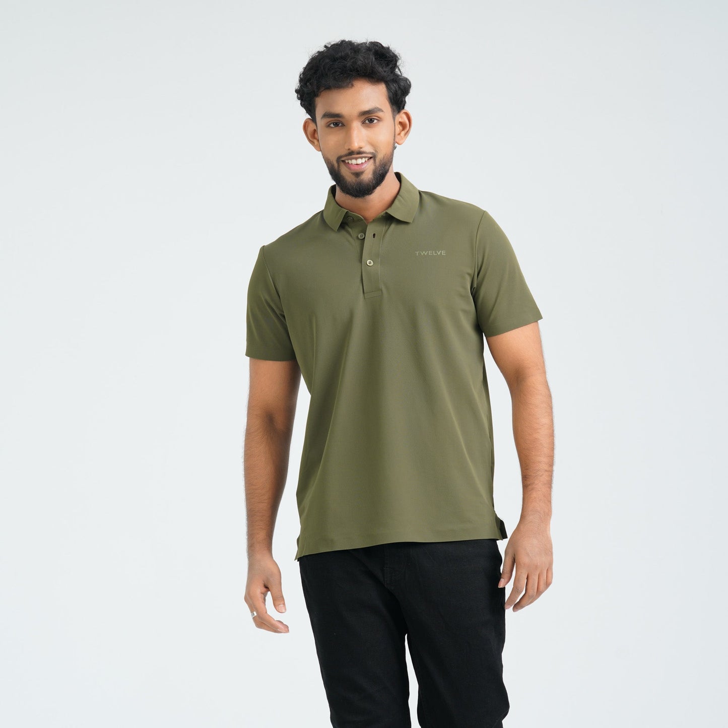 Menâ€™s Olive Seamless Polo