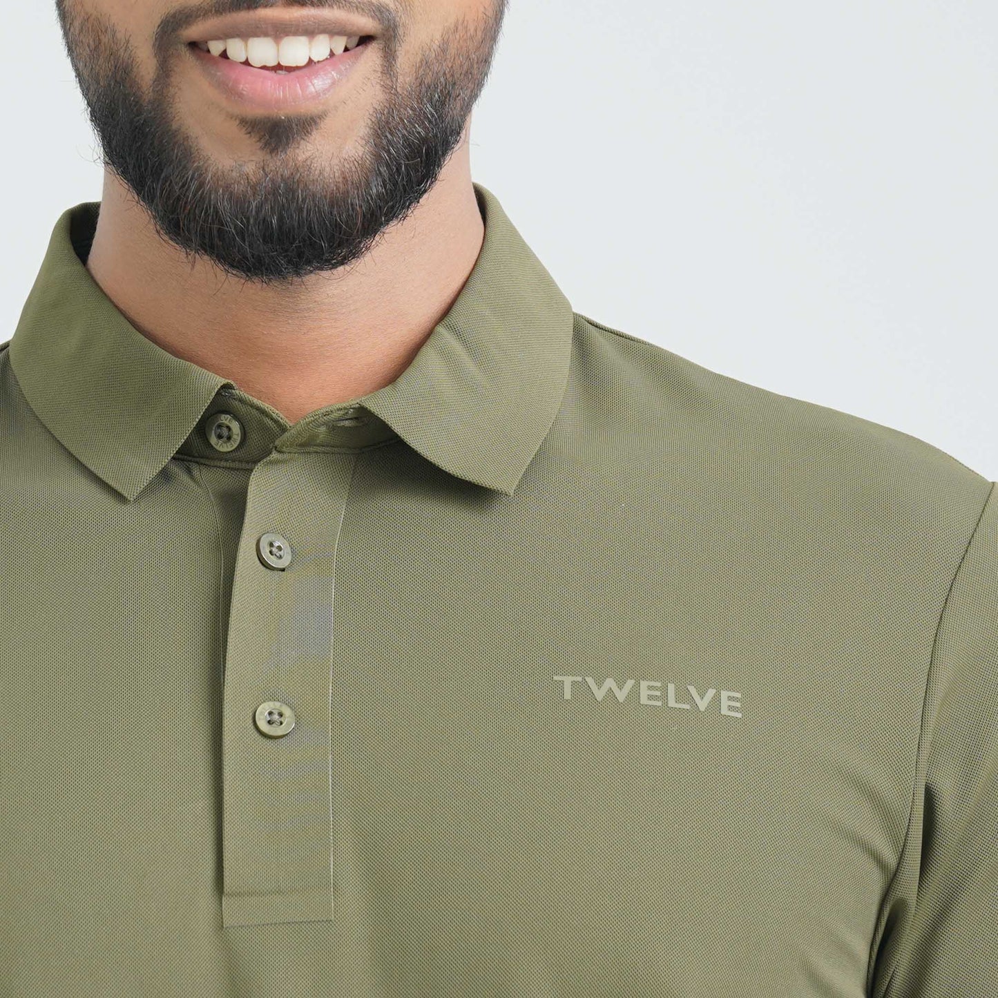 Menâ€™s Olive Seamless Polo