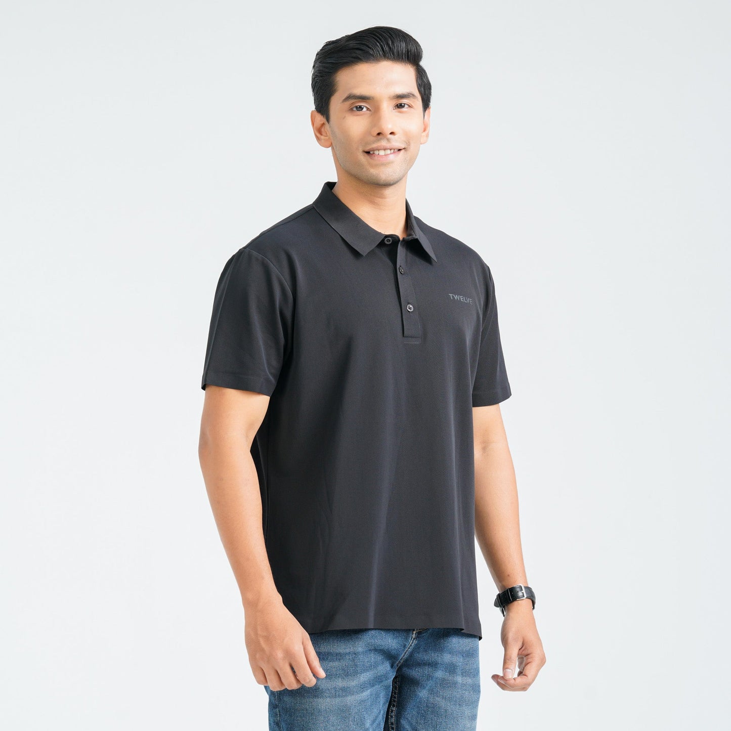 Menâ€™s Black Seamless Polo