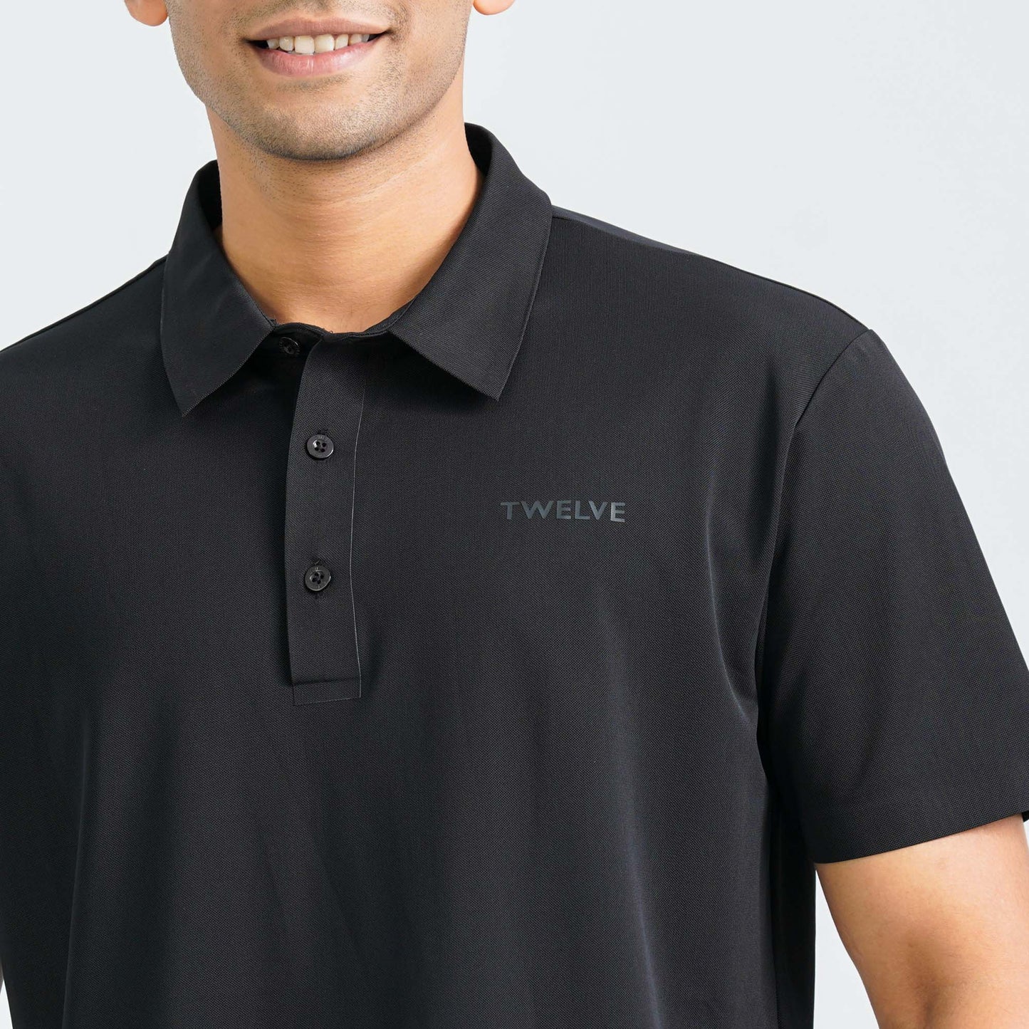 Menâ€™s Black Seamless Polo