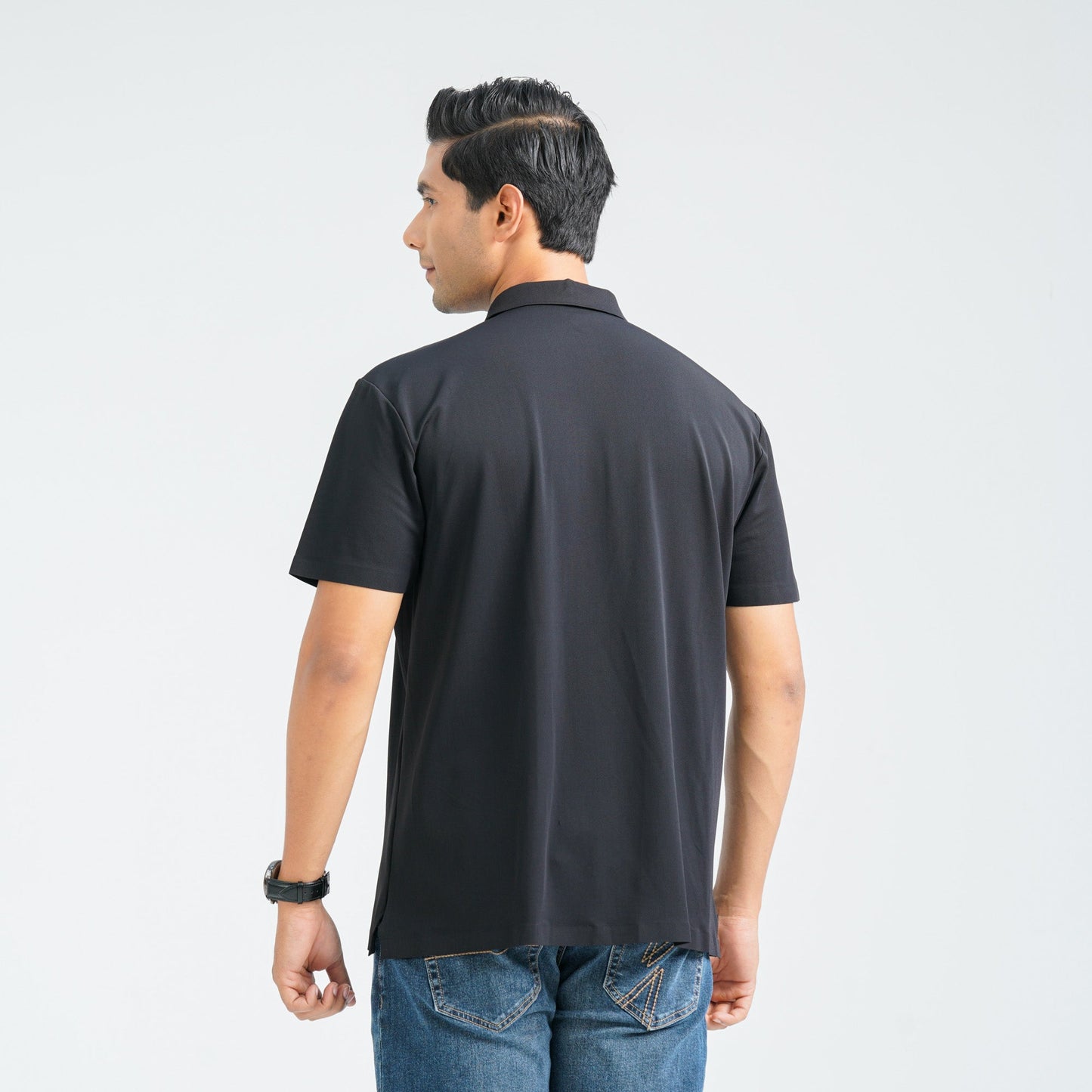 Menâ€™s Black Seamless Polo