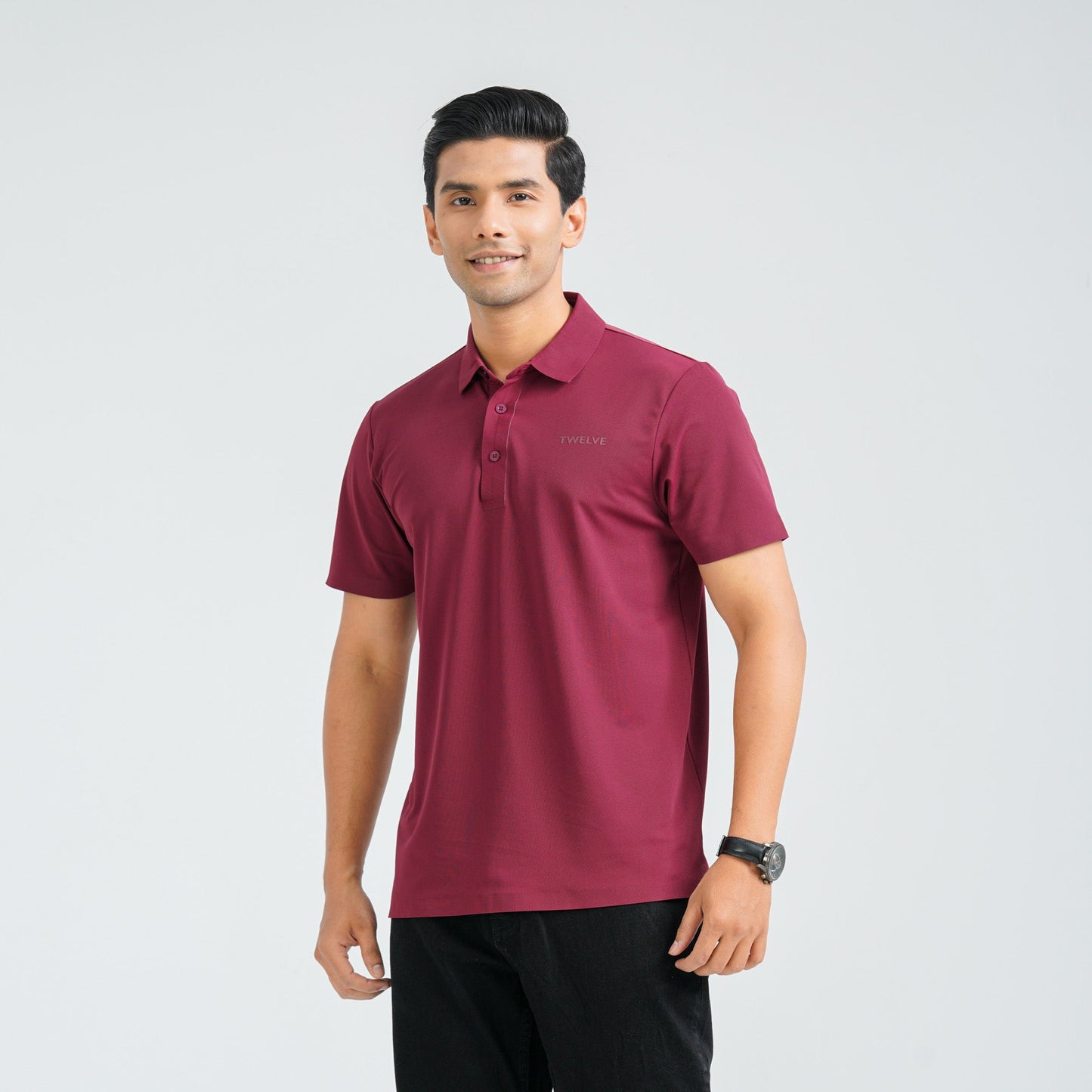 Menâ€™s Maroon Seamless Polo