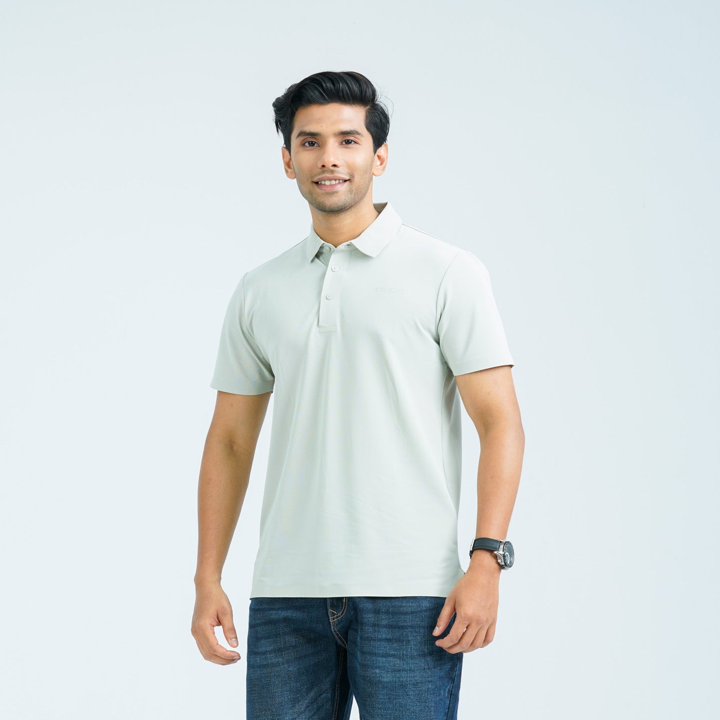 Menâ€™s Light Beige Seamless Polo